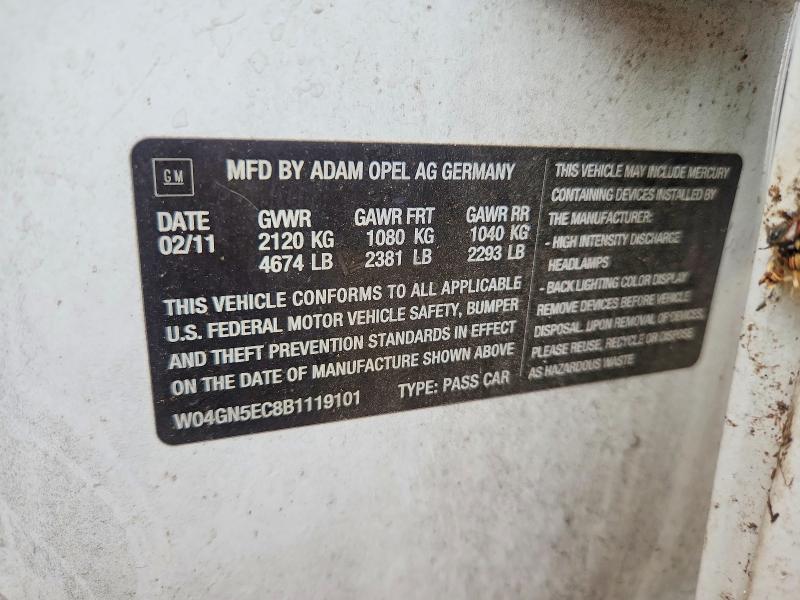 Aukcja sprzedaży 2011 Buick Regal, vin: W04GN5EC8B1119101, numer aukcji: 55051686