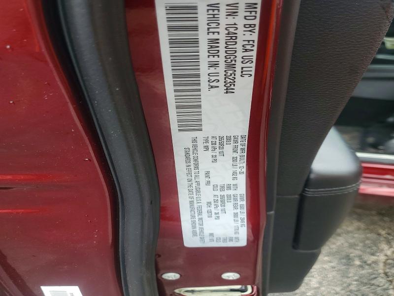 Aukcja sprzedaży 2021 Dodge Durango, vin: 1C4RDJDG5MC523544, numer aukcji: 52414566