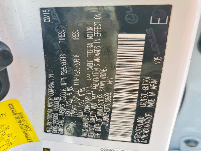 Aukcja sprzedaży 2015 Lexus Gx, vin: JTJBM7FX3F5108650, numer aukcji: 54396946