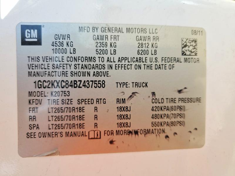53991266 :رقم المزاد ، 1GC2KXC84BZ437558 vin ، 2011 Chevrolet Silverado مزاد بيع