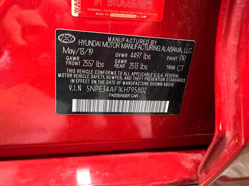 Продажа на аукционе авто 2019 Hyundai Sonata, vin: 5NPE34AF1KH795802, номер лота: 54212716