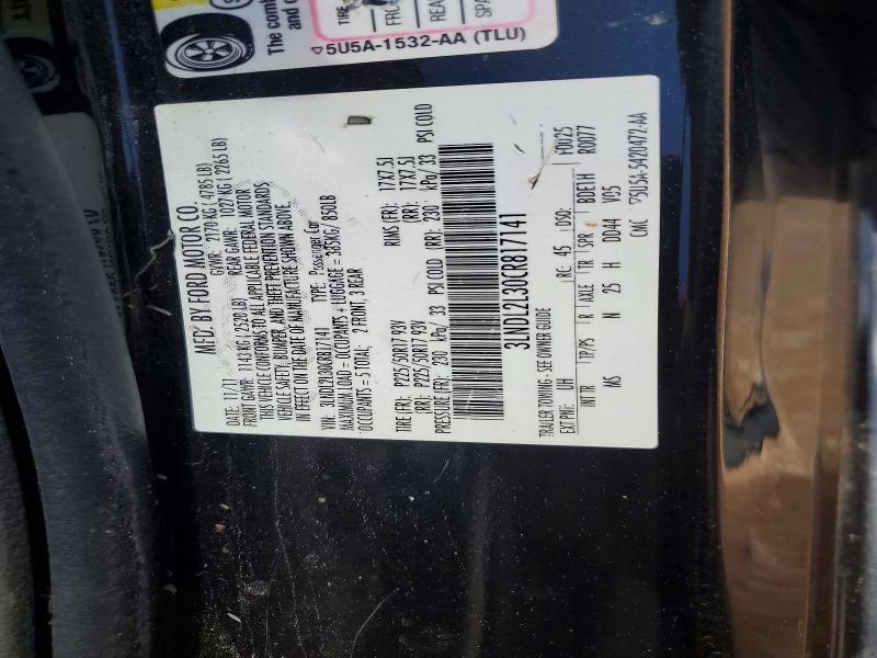 55344996 :رقم المزاد ، 3LNDL2L30CR817141 vin ، 2012 Lincoln Mkz مزاد بيع