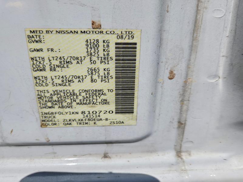 Продажа на аукционе авто 2019 Nissan Nv, vin: 1N6BF0LY1KN810720, номер лота: 54028076
