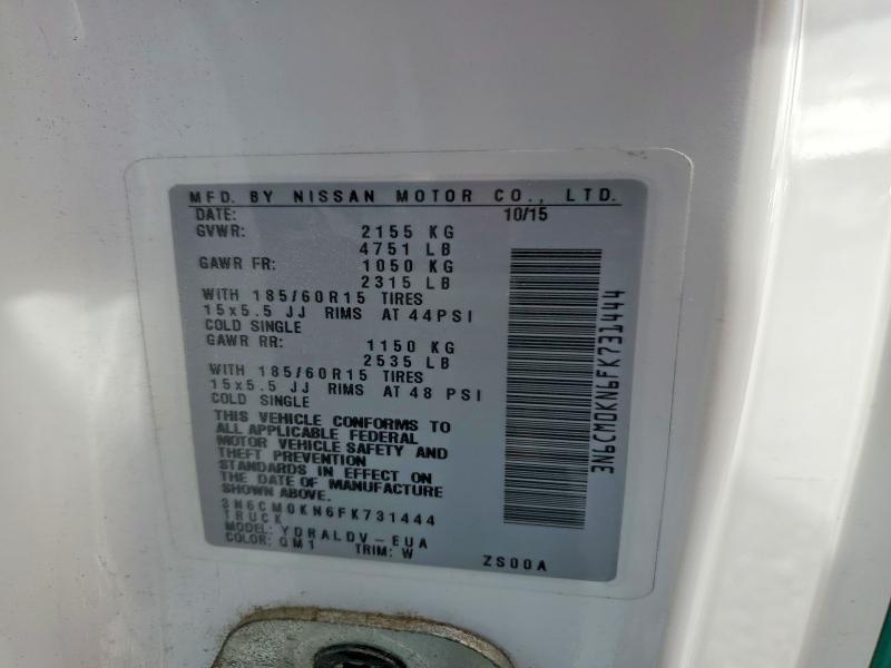 Продаж на аукціоні авто 2015 Nissan Nv200, vin: 3N6CM0KN6FK731444, номер лоту: 53804416