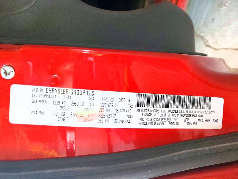Aukcja sprzedaży 2015 Dodge Grand Caravan, vin: 2C4RDGCG7FR623983, numer aukcji: 53941286