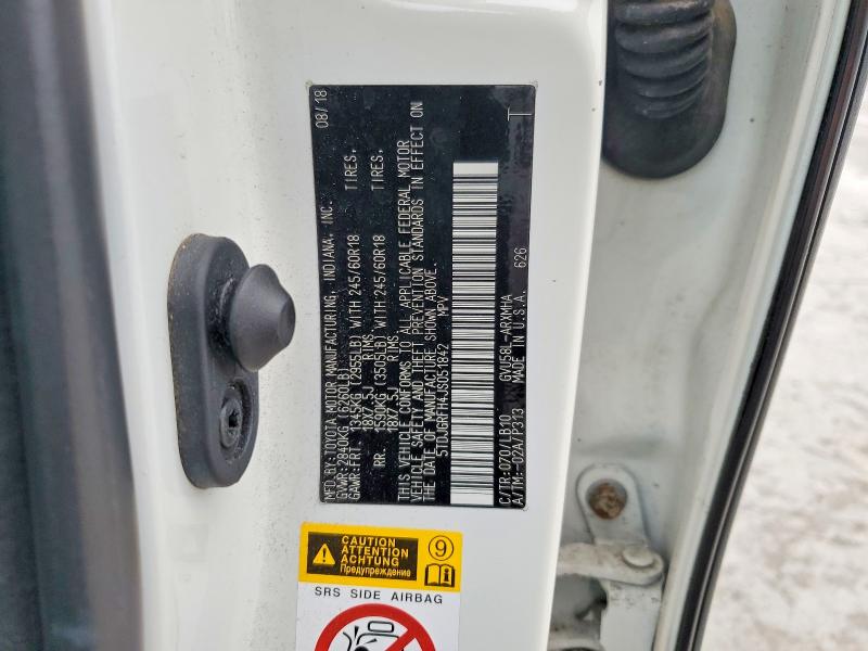 53111236 :رقم المزاد ، 5TDJGRFH4JS051842 vin ، 2018 Toyota Highlander Hybrid مزاد بيع