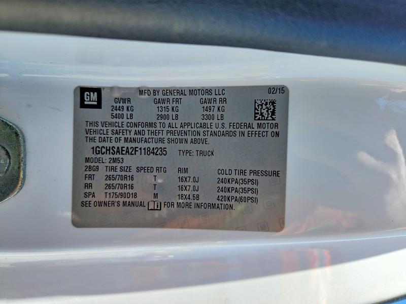 Продажа на аукционе авто 2015 Chevrolet Colorado, vin: 1GCHSAEA2F1184235, номер лота: 53734536