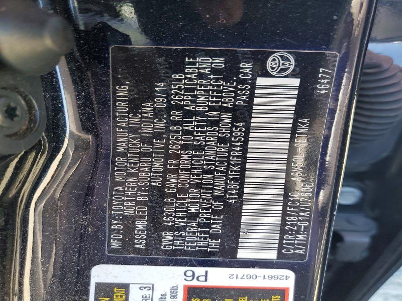 Auction sale of the 2015 Toyota Camry, vin: 4T4BF1FK1FR445954, lot number: 53823846