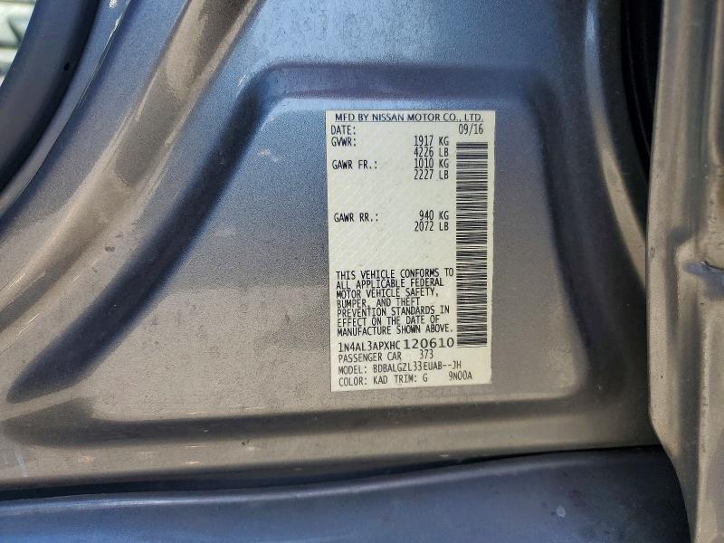 Aukcja sprzedaży 2017 Nissan Altima, vin: 1N4AL3APXHC120610, numer aukcji: 53254496