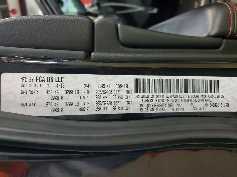 51613436 :رقم المزاد ، 1C4RJFBG8GC411821 vin ، 2016 Jeep Grand Cherokee مزاد بيع