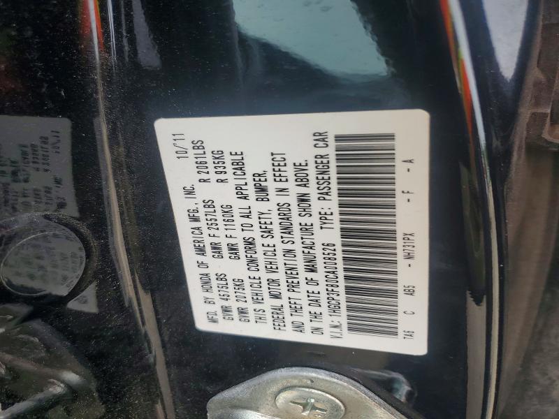 55274426 :رقم المزاد ، 1HGCP3F80CA008526 vin ، 2012 Honda Accord مزاد بيع