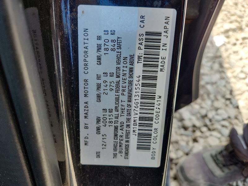 Aukcja sprzedaży 2016 Mazda 3, vin: JM1BM1V76G1315544, numer aukcji: 52378776