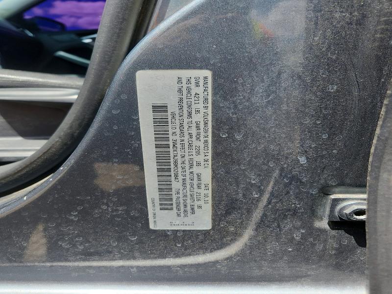 Aukcja sprzedaży 2011 Volkswagen Jetta, vin: 3VWDX7AJ9BM320847, numer aukcji: 53429556
