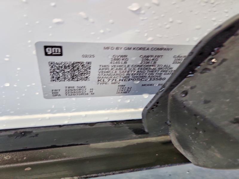 Aukcja sprzedaży 2025 Chevrolet Trax, vin: KL77LHEP0SC233580, numer aukcji: 52337946