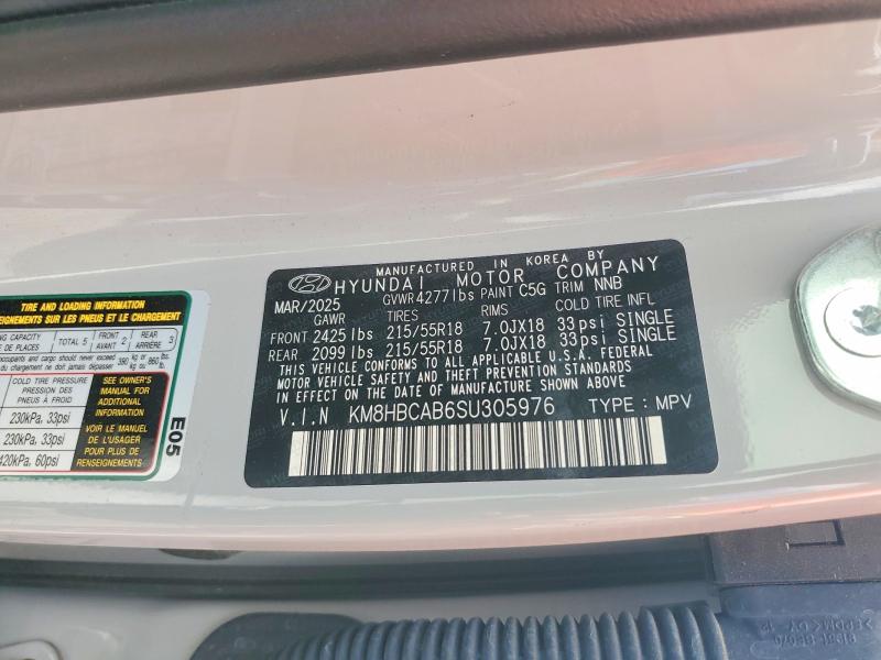2025 Hyundai Kona მანქანა იყიდება აუქციონზე, vin: KM8HBCAB6SU305976, აუქციონის ნომერი: 55015216