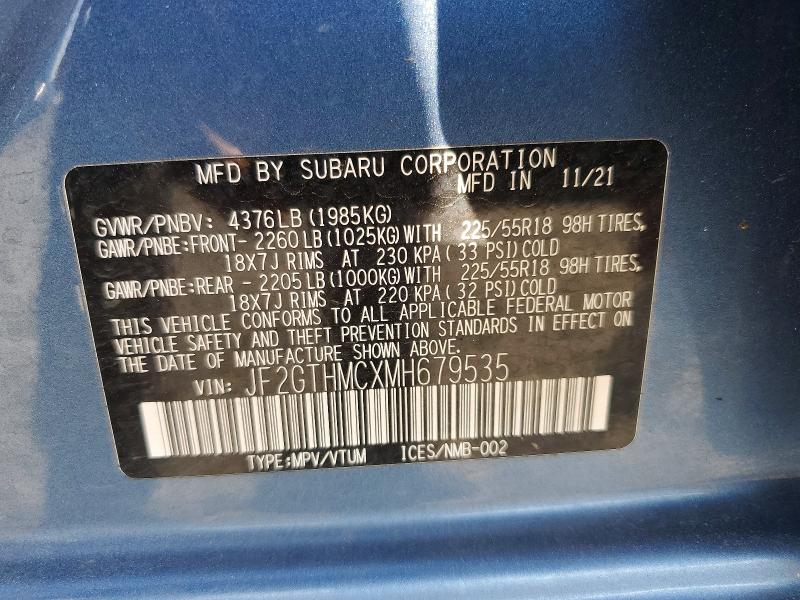 Продажа на аукционе авто 2021 Subaru Crosstrek, vin: JF2GTHMCXMH679535, номер лота: 54279056