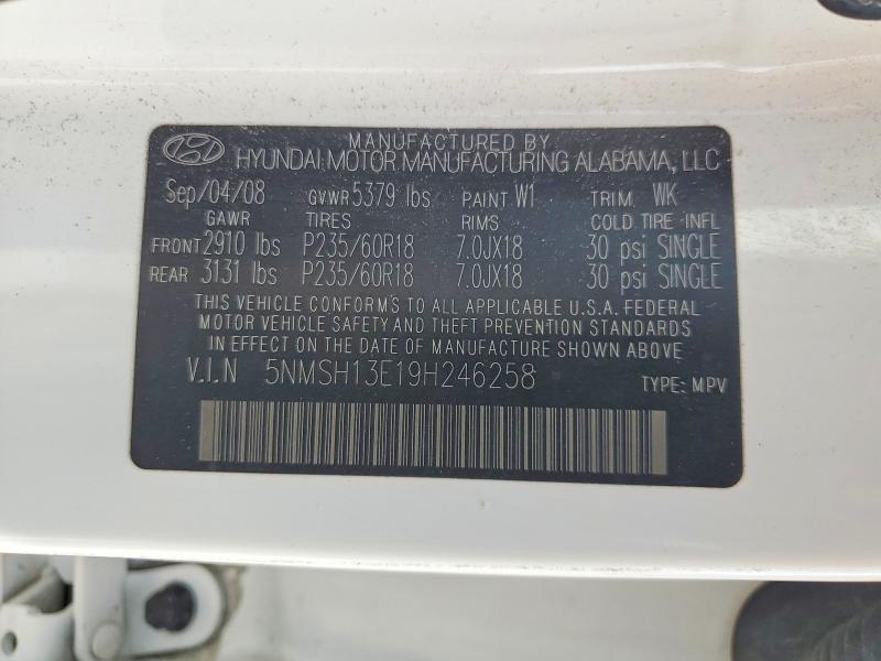 Продажа на аукционе авто 2009 Hyundai Santa Fe, vin: 5NMSH13E19H246258, номер лота: 53089166