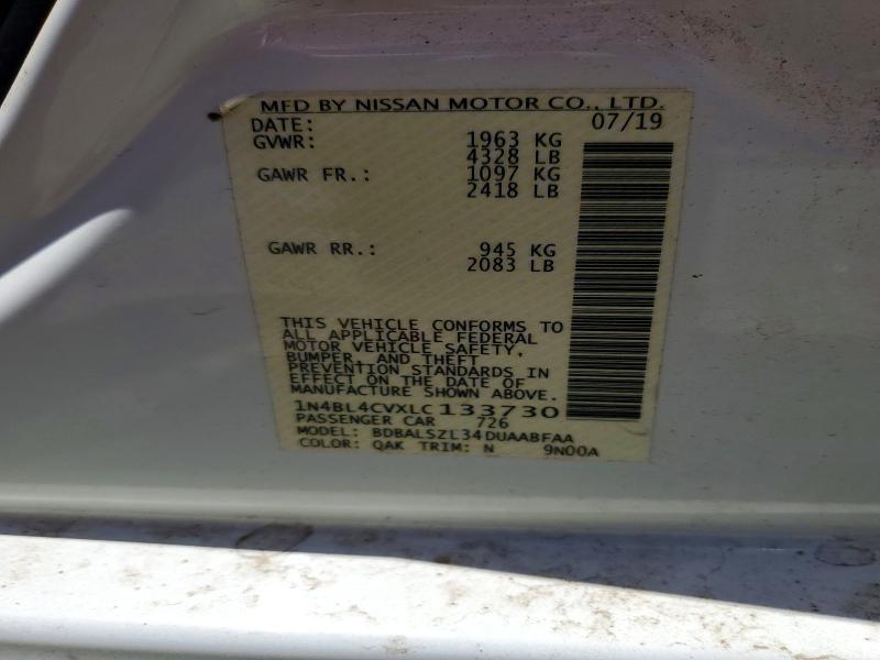 Продажа на аукционе авто 2020 Nissan Altima, vin: 1N4BL4CVXLC133730, номер лота: 52562516