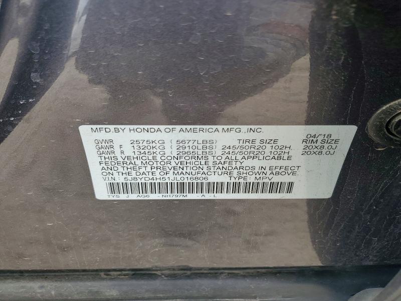 Aukcja sprzedaży 2018 Acura Mdx, vin: 5J8YD4H51JL016806, numer aukcji: 52669716