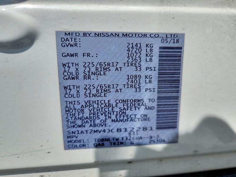 Aukcja sprzedaży 2018 Nissan Rogue, vin: 5N1AT2MV4JC812281, numer aukcji: 52972256