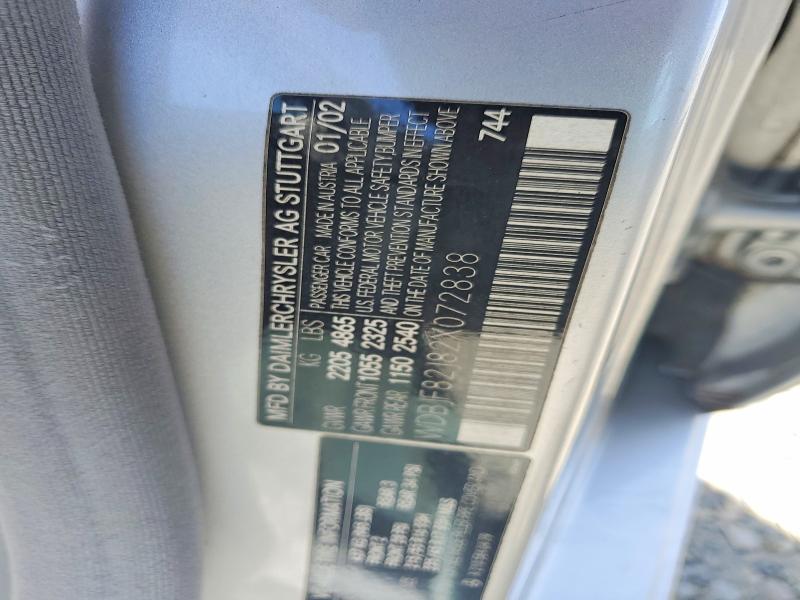 Aukcja sprzedaży 2002 Mercedes-benz E, vin: WDBJF82J82X072838, numer aukcji: 54157926
