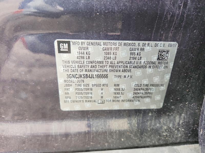 Продаж на аукціоні авто 2018 Chevrolet Trax, vin: 3GNCJKSB4JL166666, номер лоту: 54657346