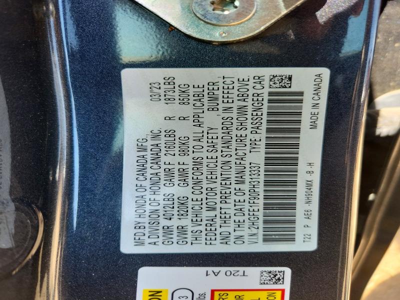 Продаж на аукціоні авто 2023 Honda Civic, vin: 2HGFE1F90PH313337, номер лоту: 52252196