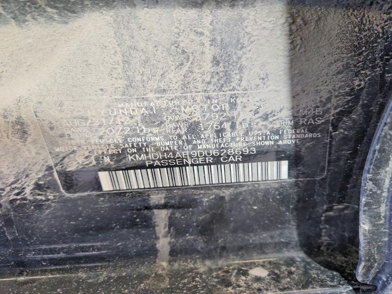 2013 Hyundai Elantra მანქანა იყიდება აუქციონზე, vin: KMHDH4AE9DU628693, აუქციონის ნომერი: 53051746