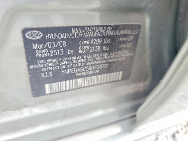 2009 Hyundai Sonata მანქანა იყიდება აუქციონზე, vin: 5NPEU46C59H428701, აუქციონის ნომერი: 52749176