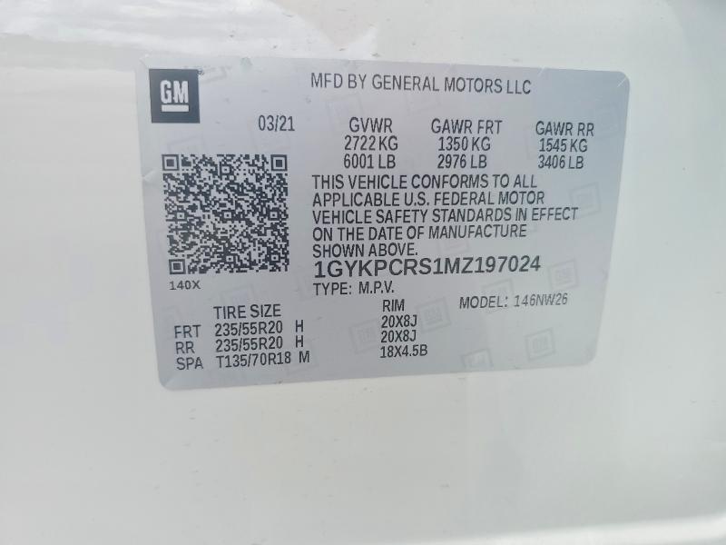 Aukcja sprzedaży 2021 Cadillac Xt6, vin: 1GYKPCRS1MZ197024, numer aukcji: 55364576