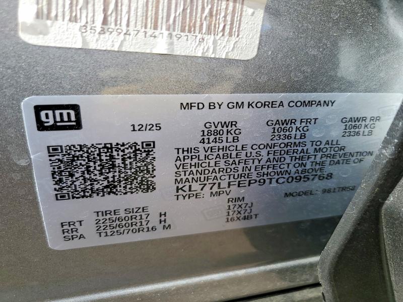 Продаж на аукціоні авто 2026 Chevrolet Trax, vin: KL77LFEP9TC095768, номер лоту: 52370606