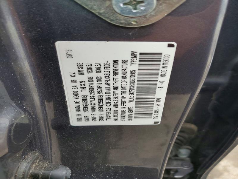 52497446 :رقم المزاد ، 3CZRM3H31GG704915 vin ، 2016 Honda Cr-v مزاد بيع