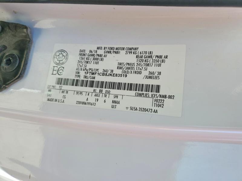 51147396 :رقم المزاد ، 1FTMF1CB8JKE83519 vin ، 2018 Ford F150 مزاد بيع