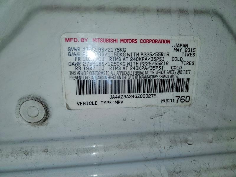 2016 Mitsubishi Outlander მანქანა იყიდება აუქციონზე, vin: JA4AZ3A34GZ003276, აუქციონის ნომერი: 52602066