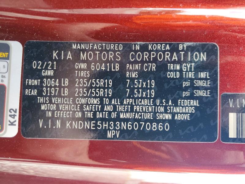 Продажа на аукционе авто 2022 Kia Carnival, vin: KNDNE5H33N6070860, номер лота: 54713136