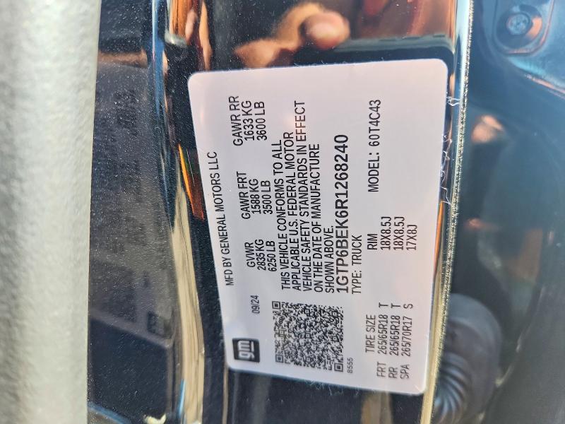 Продажа на аукционе авто 2024 Gmc Canyon, vin: 1GTP6BEK6R1268240, номер лота: 53760726