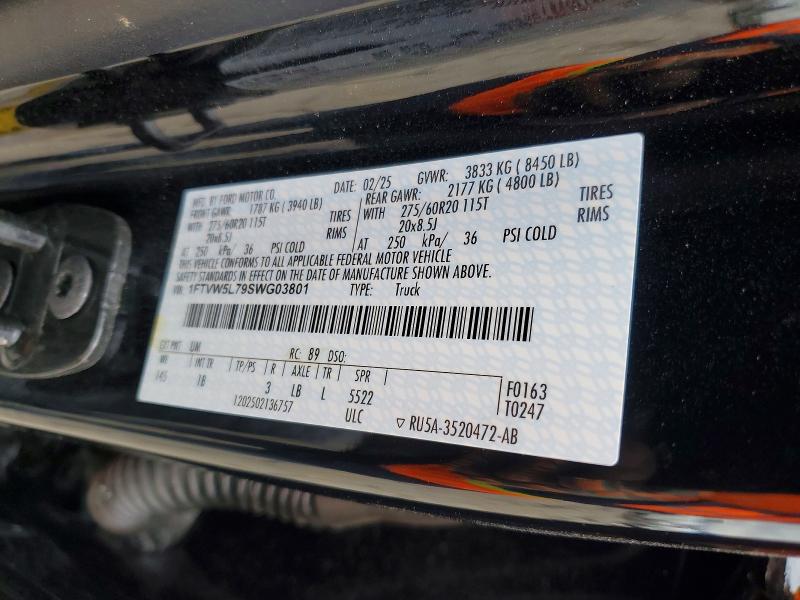 Продажа на аукционе авто 2025 Ford F150, vin: 1FTVW5L79SWG03801, номер лота: 54320646