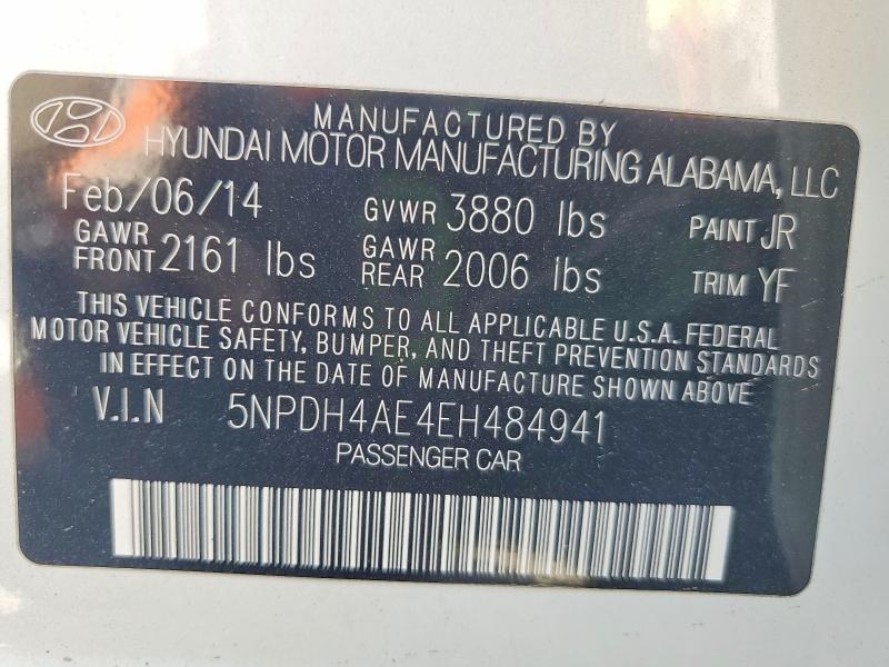 Aukcja sprzedaży 2014 Hyundai Elantra, vin: 5NPDH4AE4EH484941, numer aukcji: 53247056