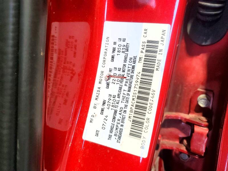 54339996 :رقم المزاد ، JM1BPACM3S1759974 vin ، 2025 Mazda 3 مزاد بيع