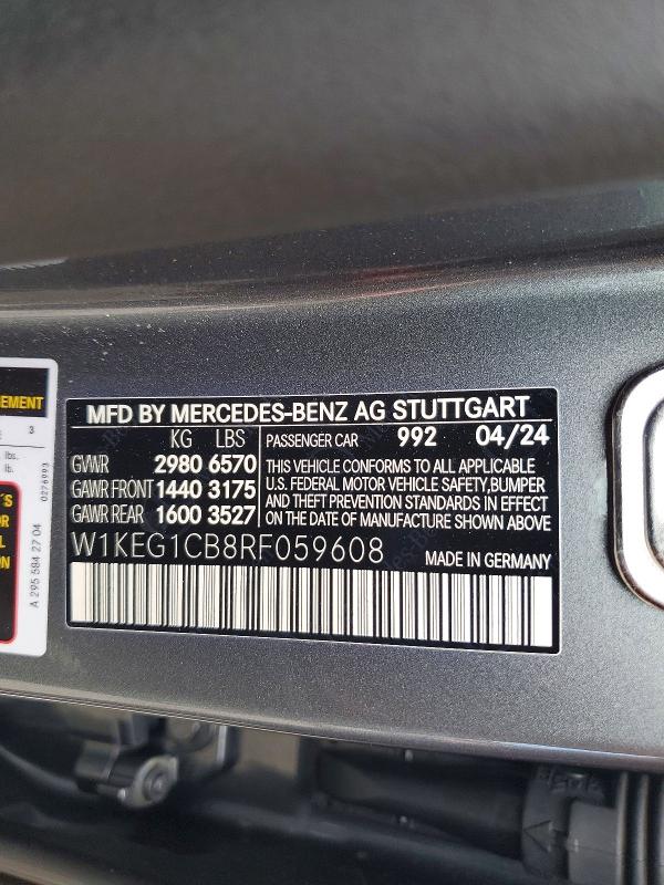 2024 Mercedes-benz Eqe Sedan მანქანა იყიდება აუქციონზე, vin: W1KEG1CB8RF059608, აუქციონის ნომერი: 52339606