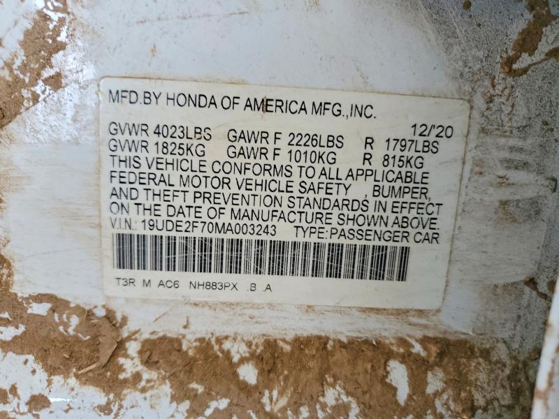 Aukcja sprzedaży 2021 Acura Ilx, vin: 19UDE2F70MA003243, numer aukcji: 53419976