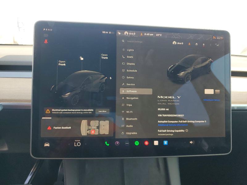 Продажа на аукционе авто 2022 Tesla Model Y, vin: 7SAYGDEE5NF316127, номер лота: 53960906