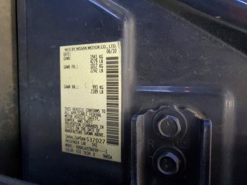 55184966 :رقم المزاد ، 1N4AL2AP0AN537027 vin ، 2010 Nissan Altima مزاد بيع