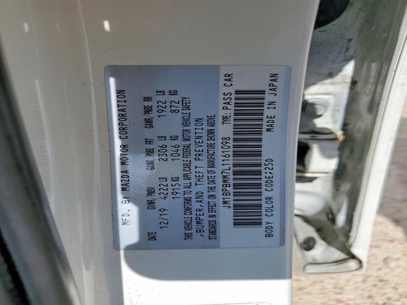 54974146 :رقم المزاد ، JM1BPBMM7L1161098 vin ، 2020 Mazda 3 مزاد بيع