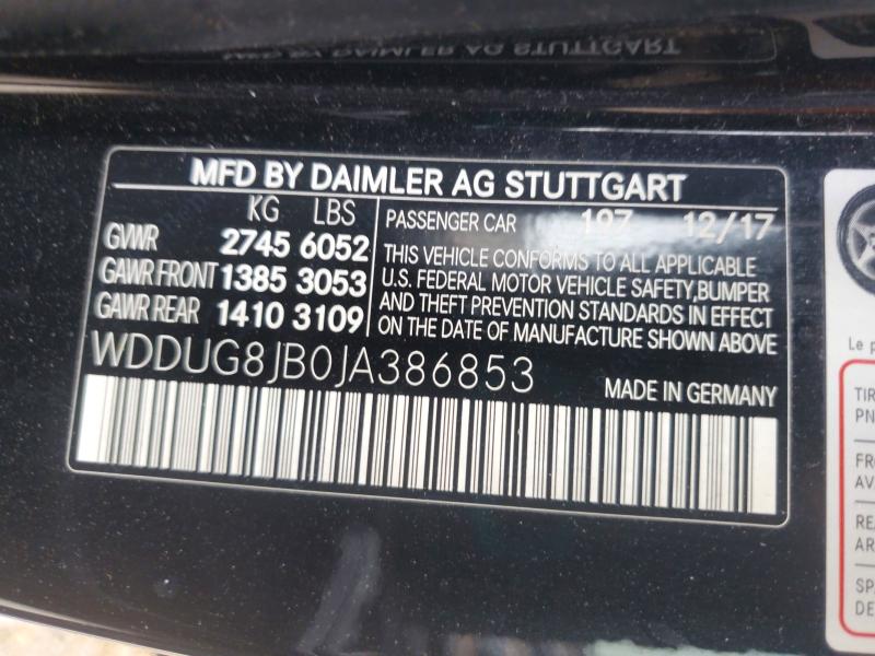 Продажа на аукционе авто 2018 Mercedes-benz S, vin: WDDUG8JB0JA386853, номер лота: 52246196