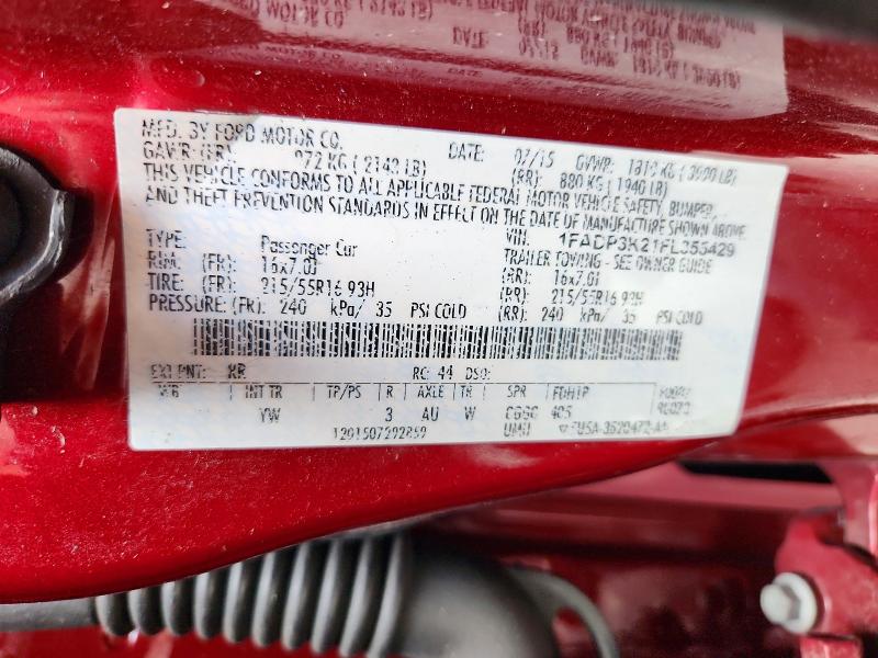 2015 Ford Focus მანქანა იყიდება აუქციონზე, vin: 1FADP3K21FL355429, აუქციონის ნომერი: 53399566