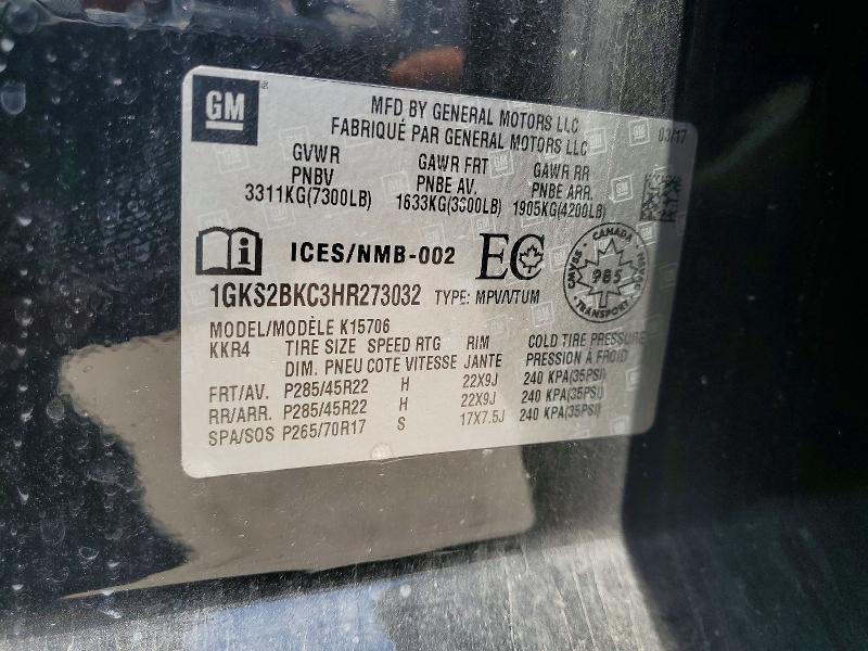 Продажа на аукционе авто 2017 Gmc Yukon, vin: 1GKS2BKC3HR273032, номер лота: 53204596
