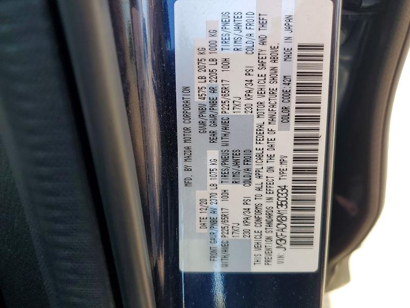 Продаж на аукціоні авто 2021 Mazda Cx-5, vin: JM3KFACM8M1350334, номер лоту: 52293206