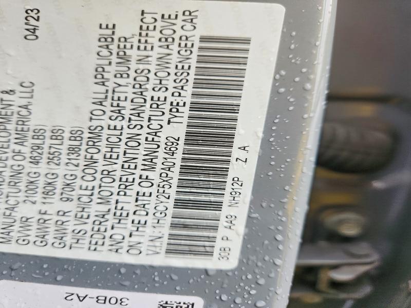54528956 :رقم المزاد ، 1HGCY2F5XPA014692 vin ، 2023 Honda Accord مزاد بيع