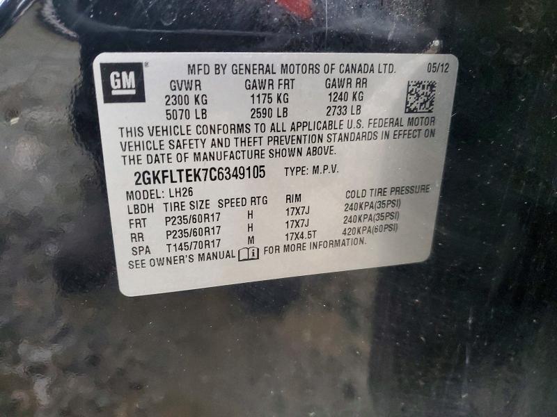 Продаж на аукціоні авто 2012 Gmc Terrain, vin: 2GKFLTEK7C6349105, номер лоту: 53283476